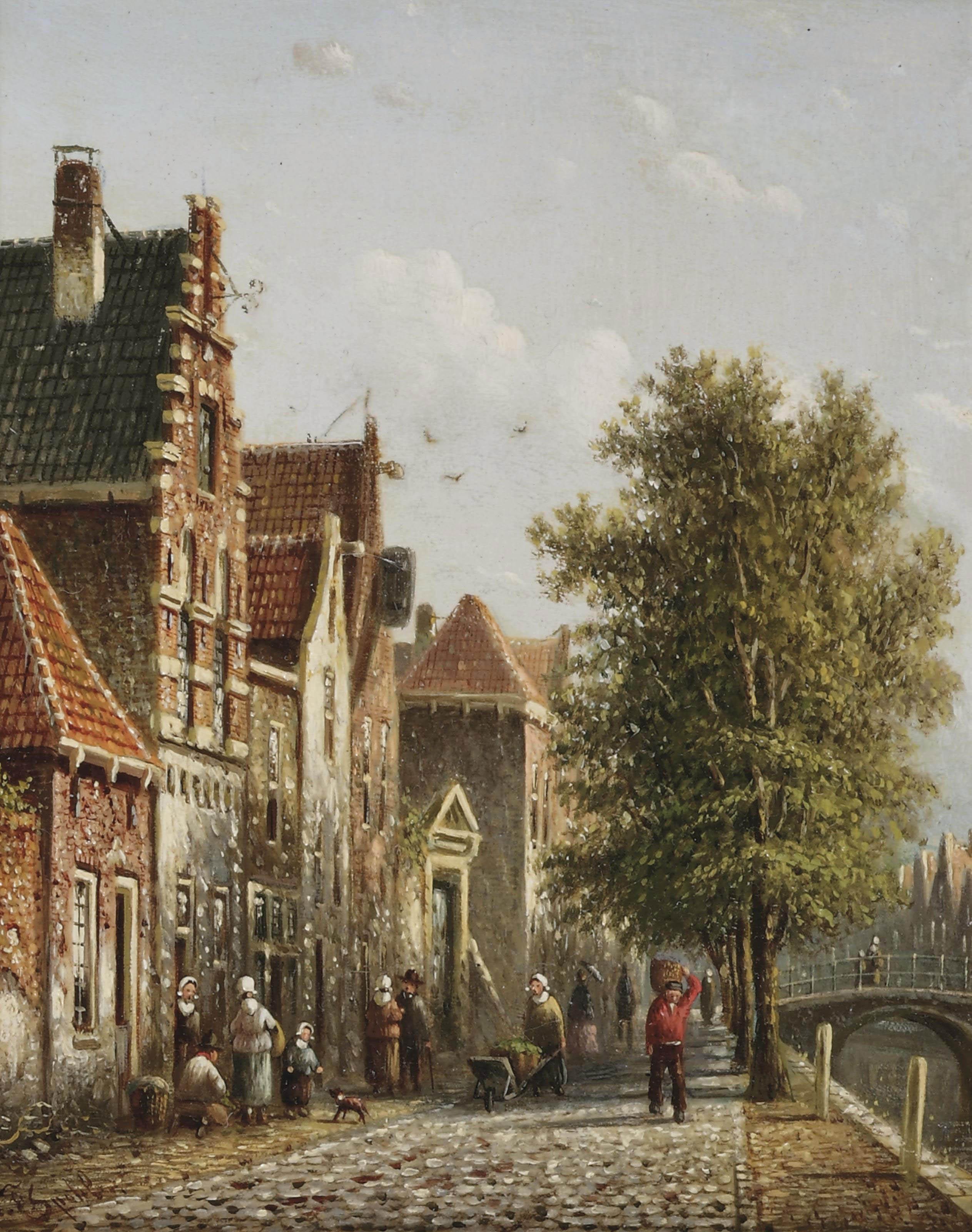 Johannes Franciscus Spohler - Daily activities in a sunlit street