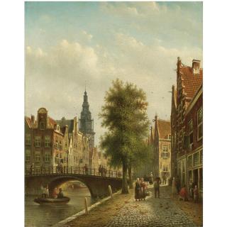 Johannes Franciscus Spohler - Dutch A Canal In Amsterdam