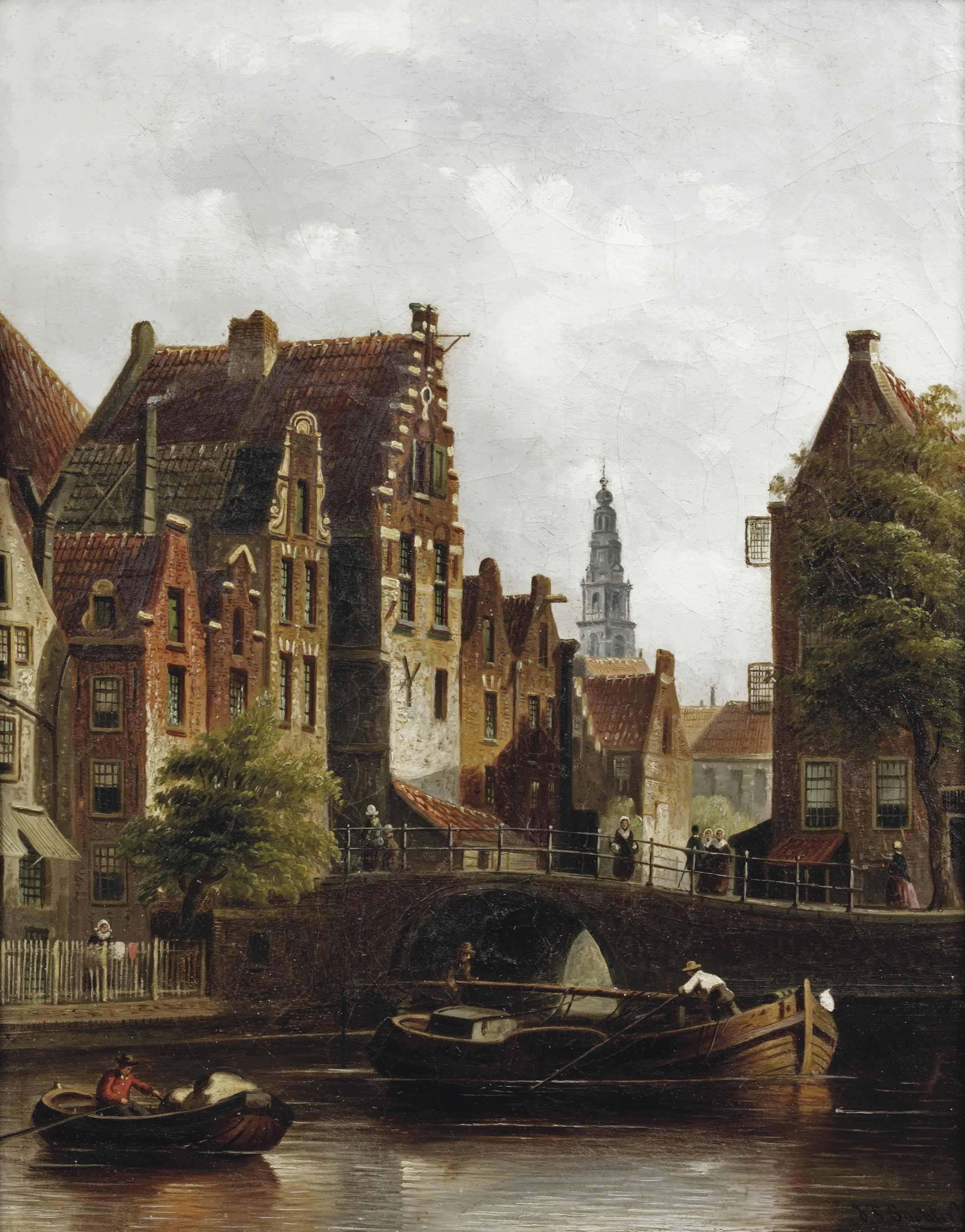 Johannes Franciscus Spohler - View of the Grimnessesluis, Amsterdam