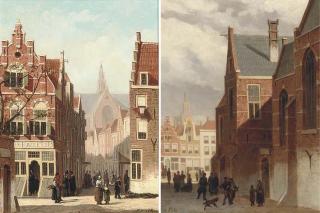Johannes Frederik Hulk Jnr. - Bustling Dutch street scenes