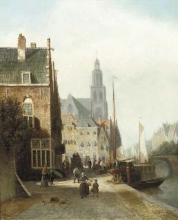 Johannes Frederik Hulk Sen. - Daily activities along a Dutch canal
