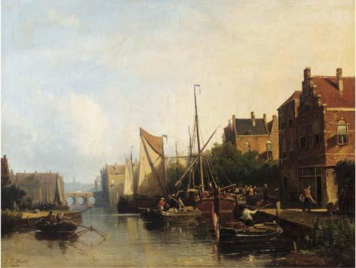 Johannes Frederik Hulk Sen. - Harbour activities on a summer day