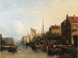 Johannes Frederik Hulk Sen. - Harbour activities on a summer day