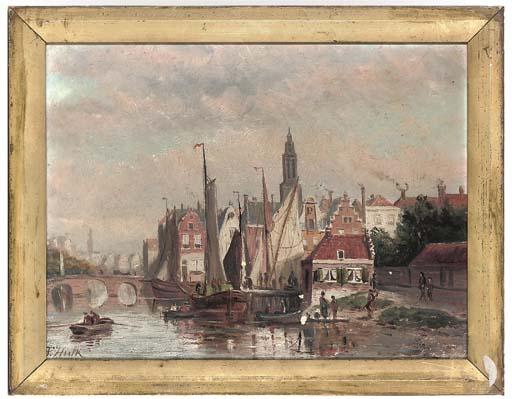 Johannes Frederik Hulk - A busy Dutch harbour; and The fleet preparing for departure