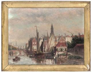 Johannes Frederik Hulk - A busy Dutch harbour; and The fleet preparing for departure