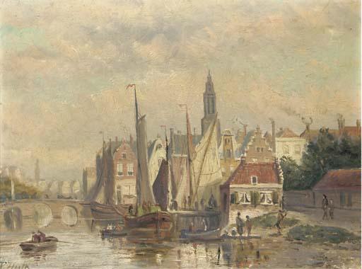Johannes Frederik Hulk - Activities in a Dutch harbour; and The fleet preparing for departure