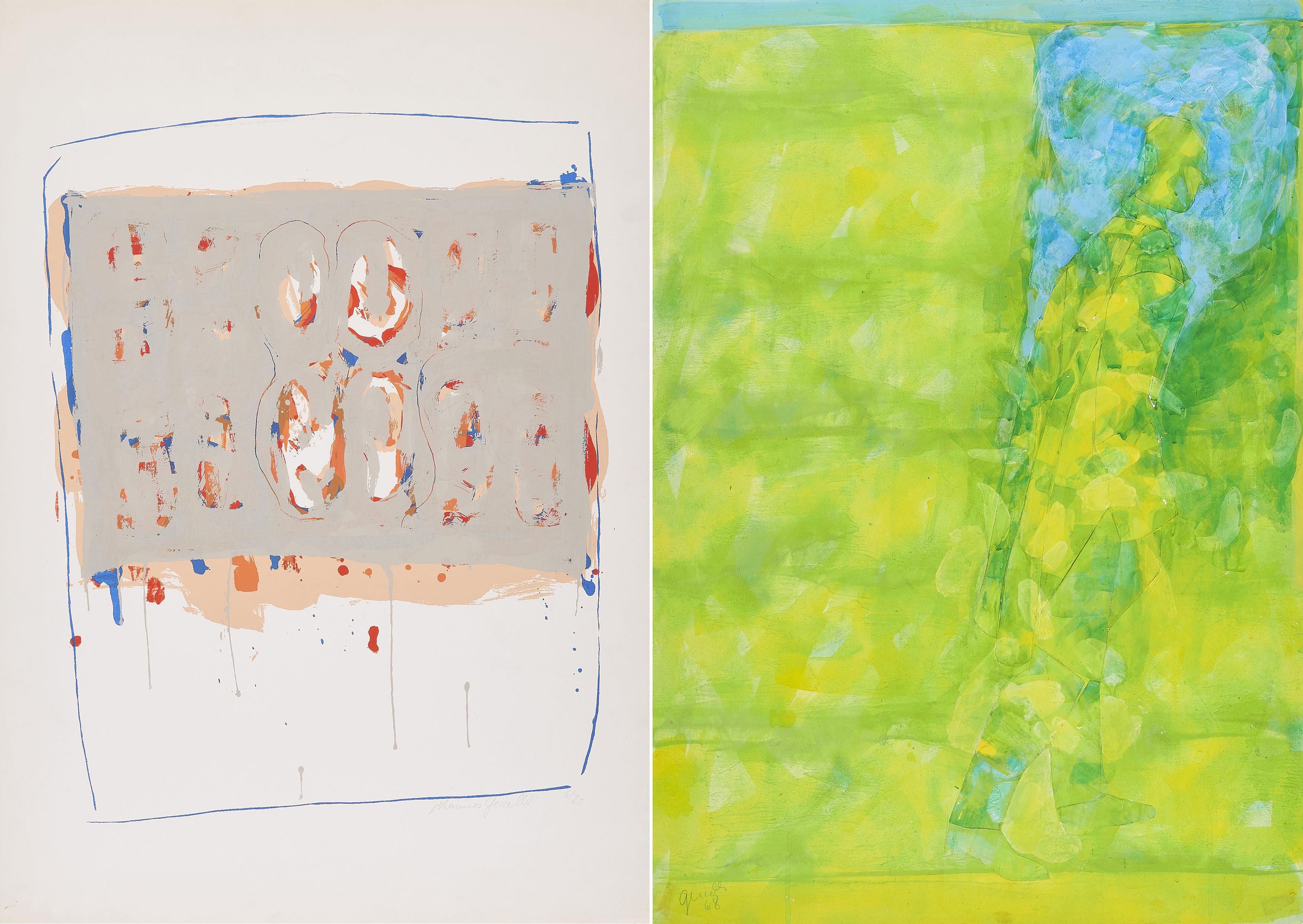 Johannes Geccelli - Konvolut von 1 Gouache und 1 Serigrafie.