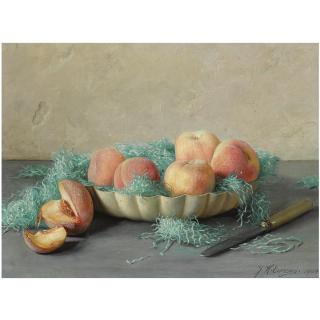 Johannes Hendrick Eversen - Dutch A Still Life With Peaches