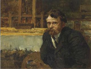 Johannes Hendrik van Mastenbroek - Zelfportret: the artist in his studio