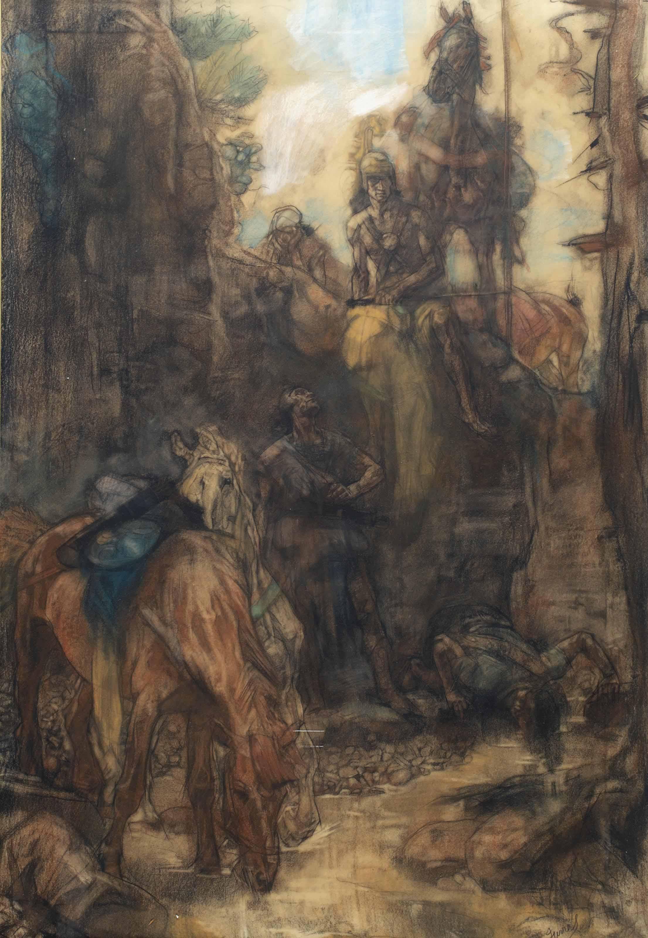 Johannes Hendrikus Jurres - Warriors On A Mountain Pass