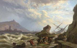 Johannes Hermanus Barend Koekkoek - A shipwreck