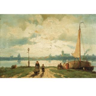 Johannes Hermanus Barend Koekkoek - A View Of Maassluis
