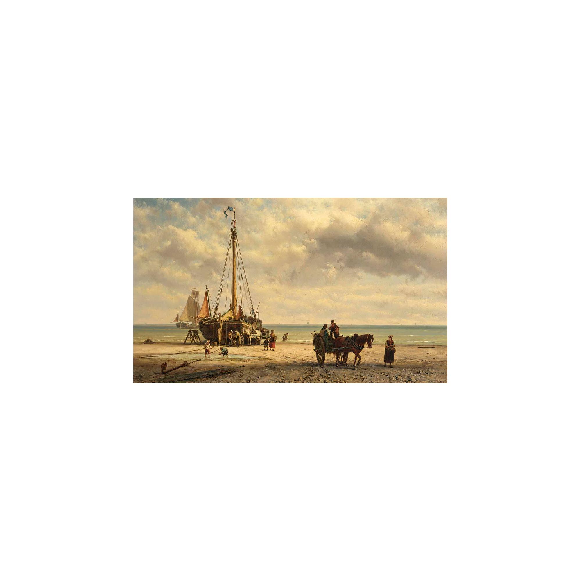 Johannes Hermanus Barend Koekkoek - Bringing In The Catch