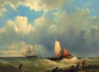 Johannes Hermanus Barend Koekkoek - Shipping off the coast