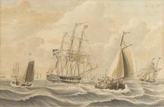 Johannes Hermanus Barend Koekkoek - The Dutch barque Cornelia off a fleet anchorage