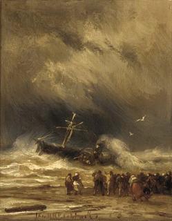 Johannes Hermanus Barend Koekkoek - The floundering steam ship