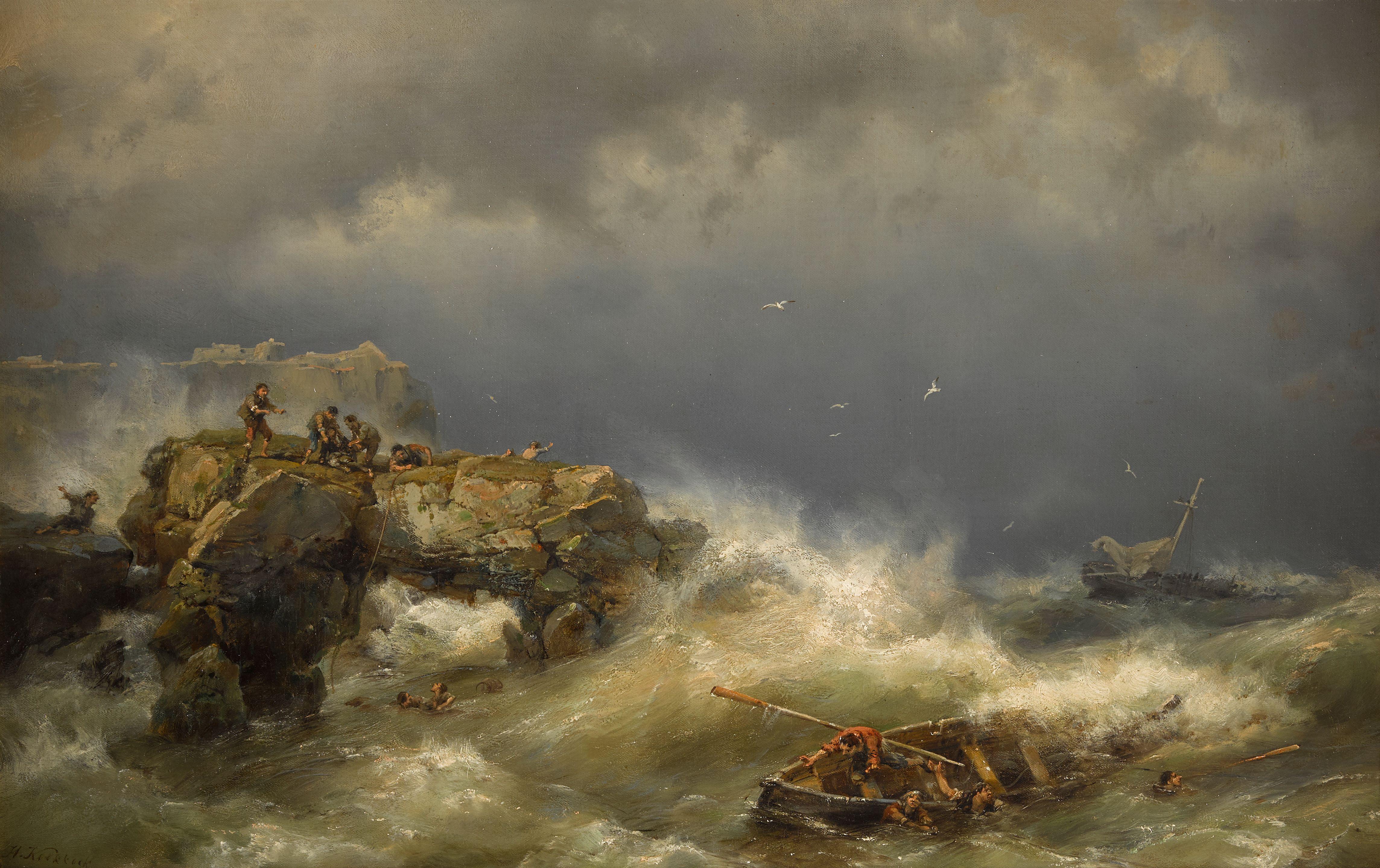 Johannes Hermanus Koekkoek - A shipwreck