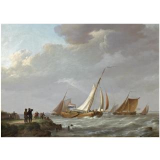 Johannes Hermanus Koekkoek - Dutch Shipping Off The Dutch Coast
