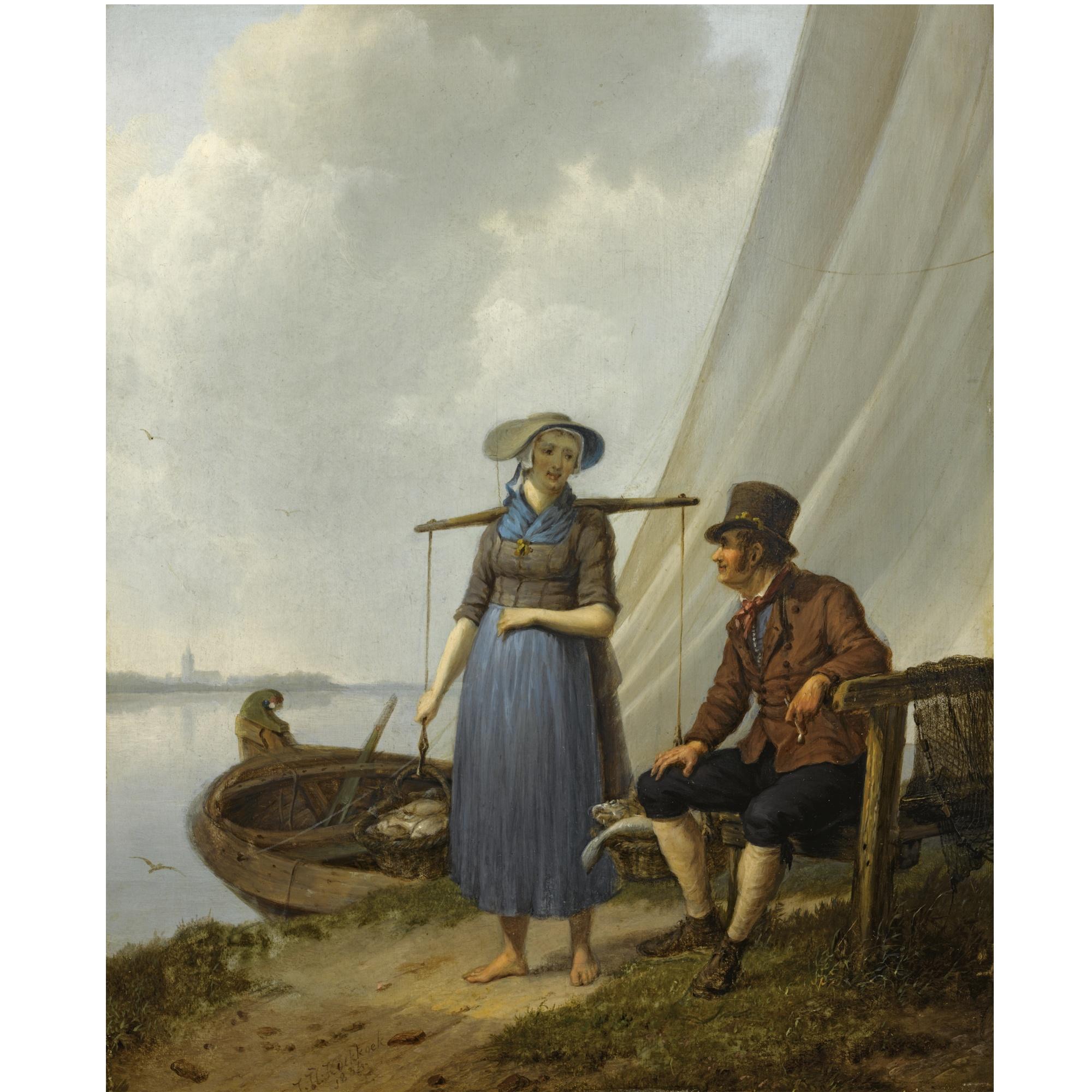 Johannes Hermanus Koekkoek - Dutch the Flirtation
