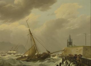 Johannes Hermanus Koekkoek - Ship In Stormy Seas