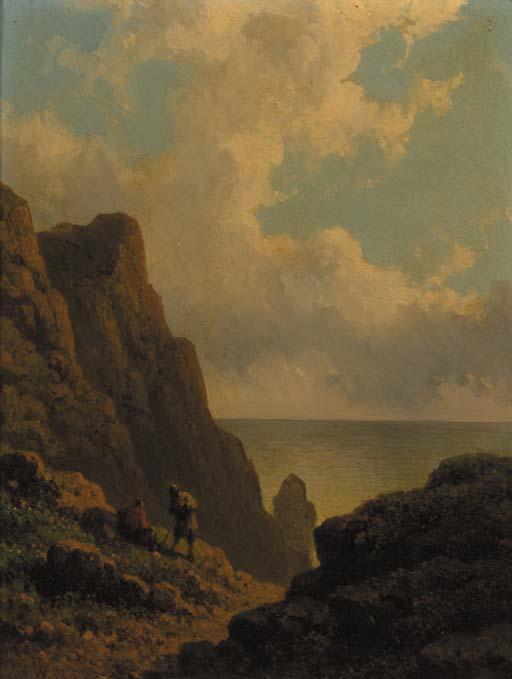 Johannes Hilverdink - Kust van Noorwegen; Landschap aan de Middellandse Zee