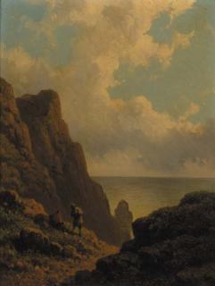 Johannes Hilverdink - Kust van Noorwegen; Landschap aan de Middellandse Zee