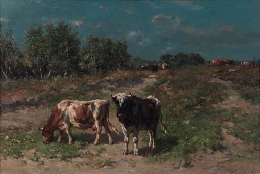 Johannes Hubertus Leonardus De Haas - Cows in a pasture