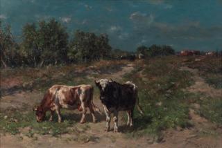 Johannes Hubertus Leonardus De Haas - Cows in a pasture