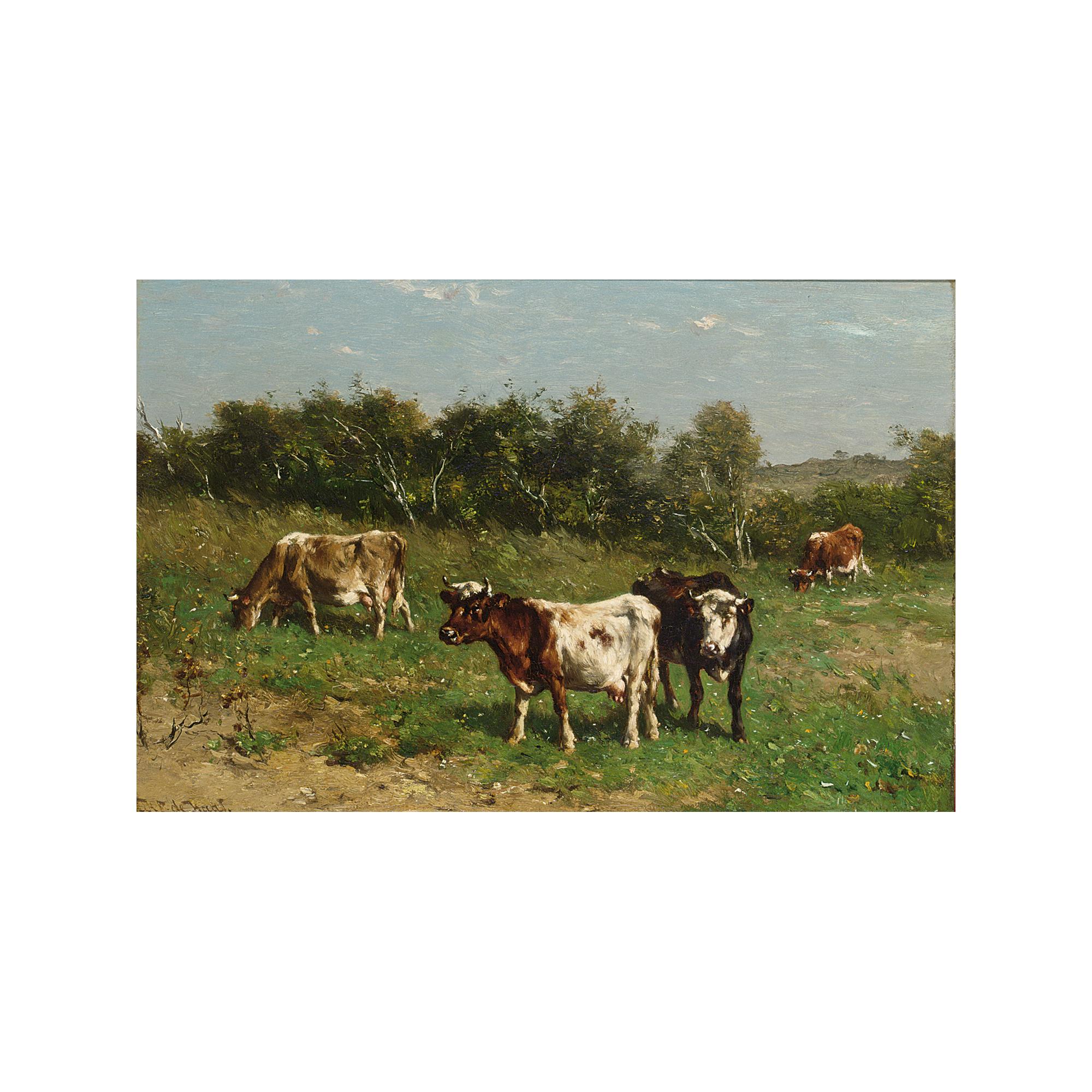 Johannes Hubertus Leonardus de Haas - Cows In A Summer Landscape