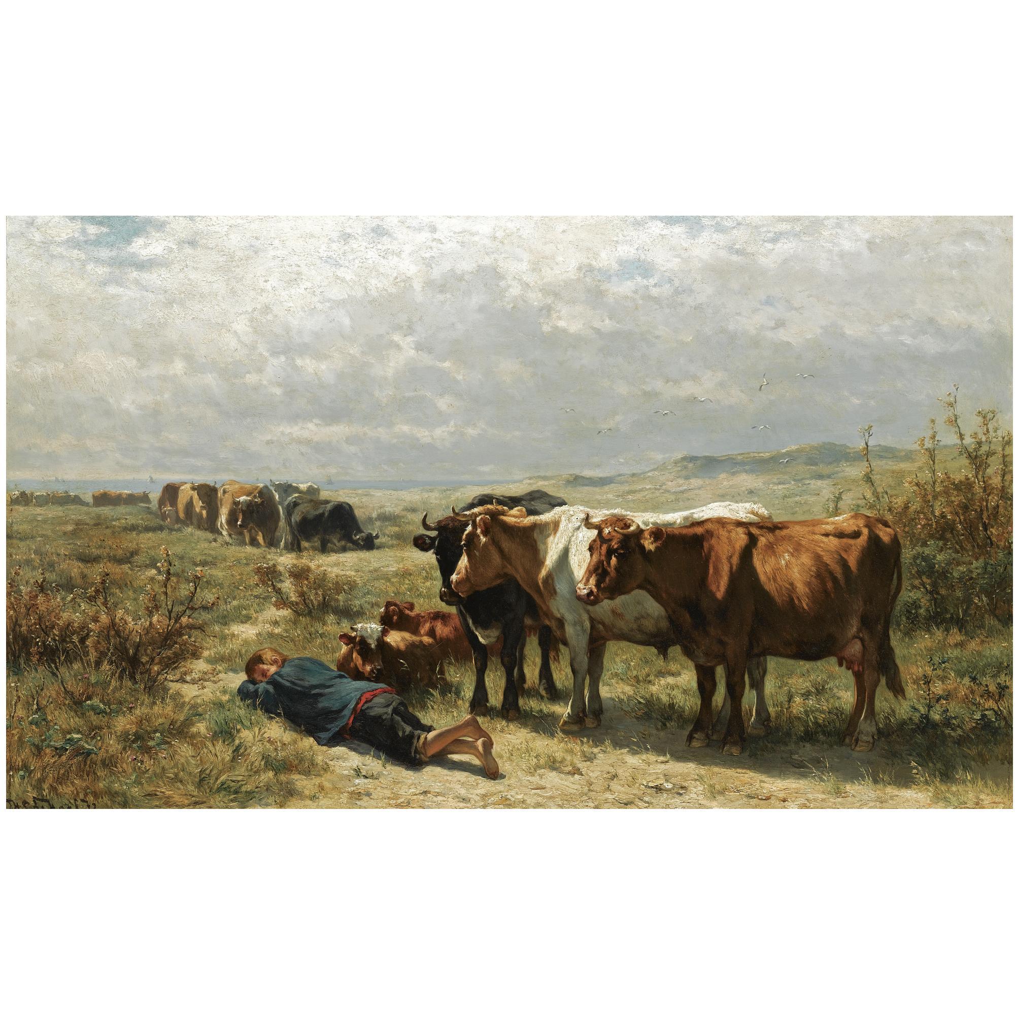 Johannes Hubertus Leonardus de Haas - Dutch A Moment Of Rest