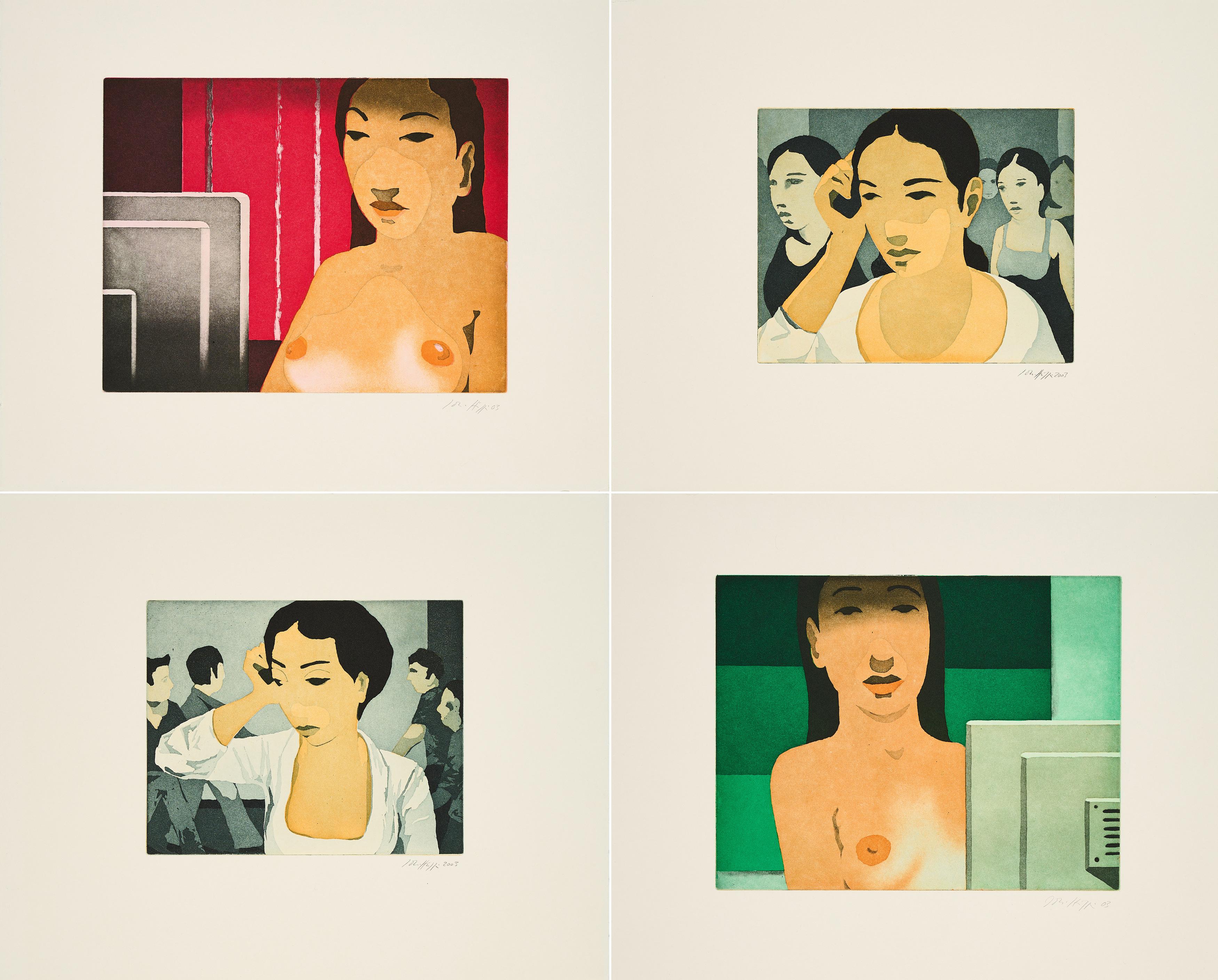 Johannes Hüppi - Konvolut von 4 Radierungen.