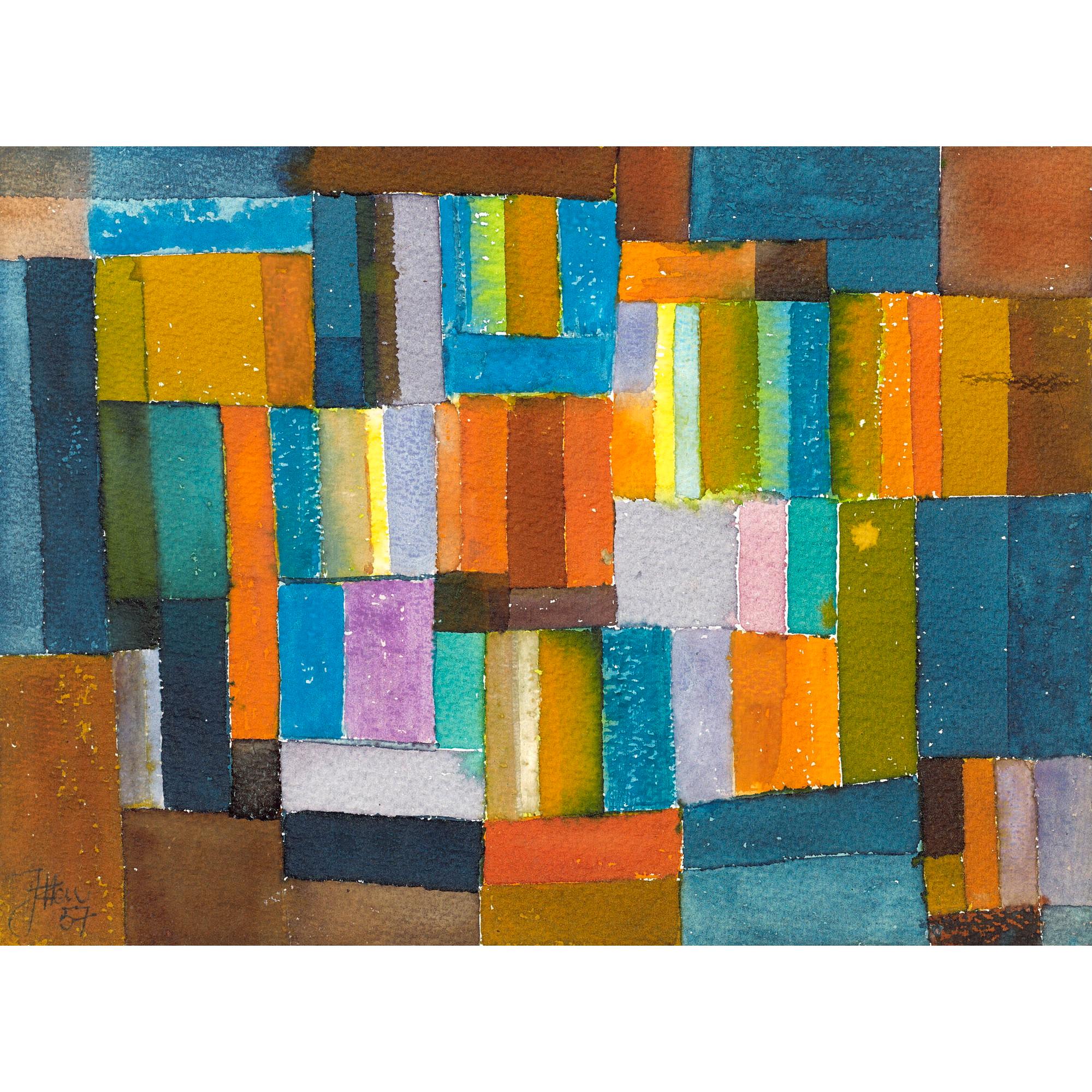 Johannes Itten - Komposition In Orange Und Blaugrün, 1957