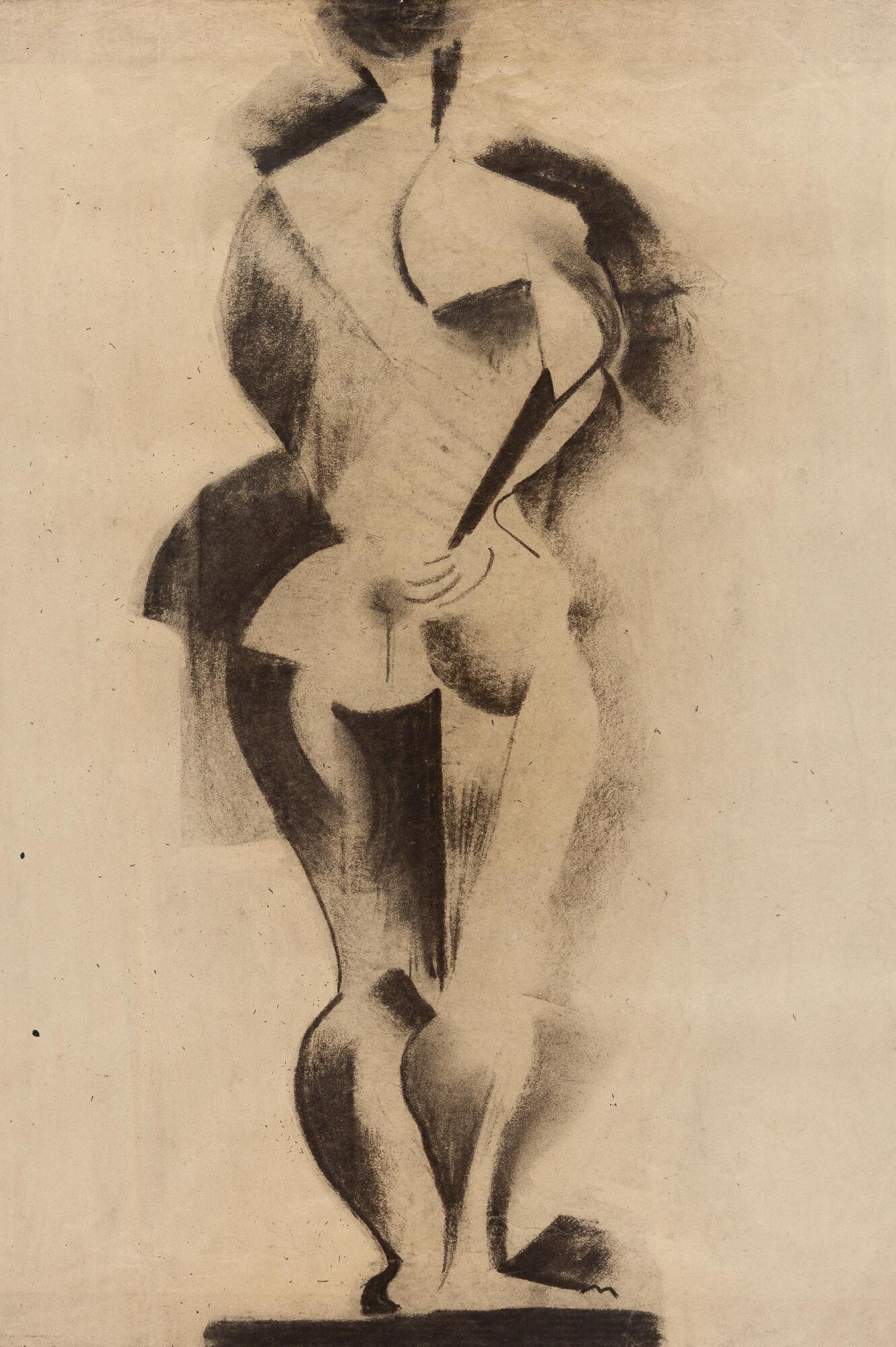 Johannes Itten - Stehender Rückenakt