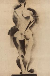 Johannes Itten - Stehender Rückenakt