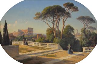Johannes Jakob Frey - A View of Rome from Villa Borghese
