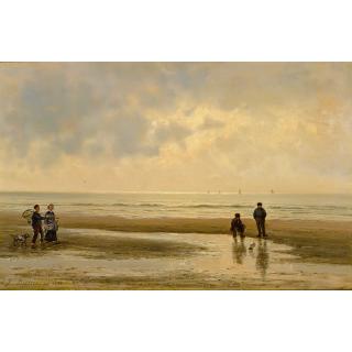 Johannes Joseph Destree - Figures On The Beach
