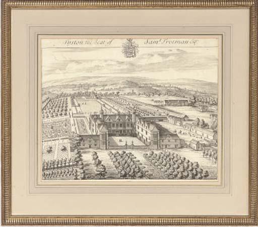 Johannes Kip - Henbury the seat of Mr John Sampson; Flaxley the seat of Mrs Bovey; Fairfold the seat of Samuel Barker; and Syston the seat of Samuel Trotman