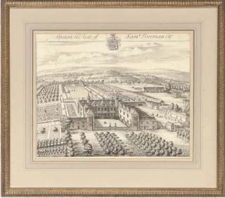 Johannes Kip - Henbury the seat of Mr John Sampson; Flaxley the seat of Mrs Bovey; Fairfold the seat of Samuel Barker; and Syston the seat of Samuel Trotman