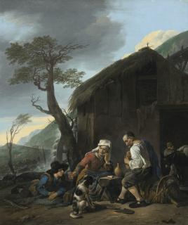 Johannes Lingelbach - A Watermill With Peasants Taking Refreshments