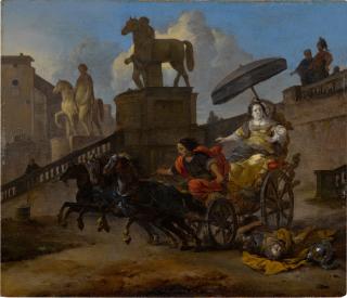 Johannes Lingelbach - The Death of Servius Tullius with Tullia in her chariot