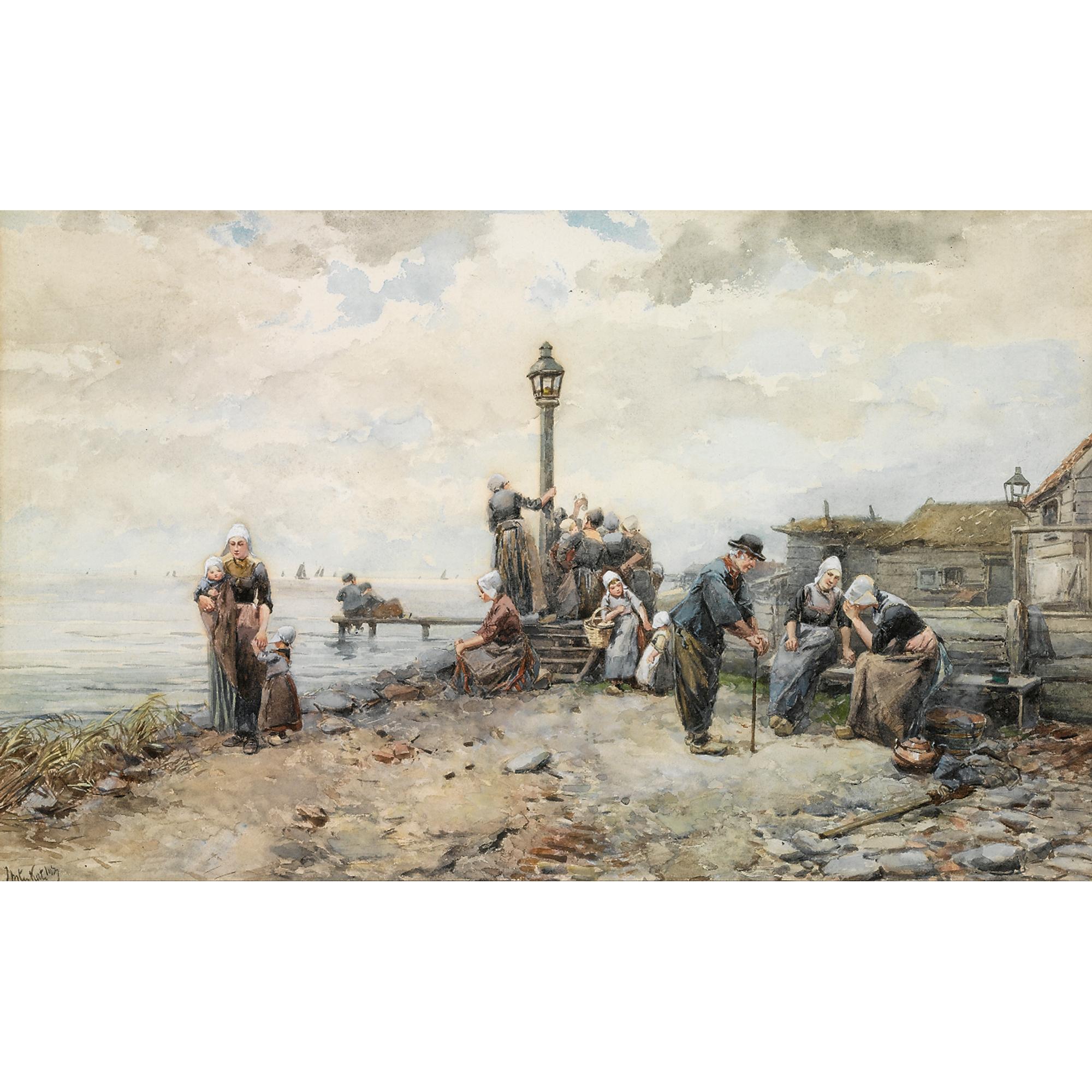 Johannes Marinus Ten Kate - Departure Of The Fishing Fleet, Volendam