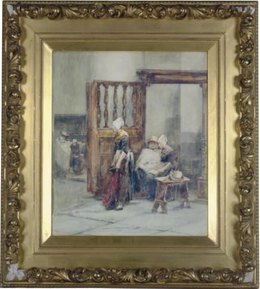 Johannes Marius Ten Kate - Figures In A Church Interior