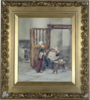 Johannes Marius Ten Kate - Figures In A Church Interior