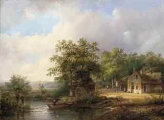 Johannes Petrus Van Velzen - The Dutch tavern near the lake