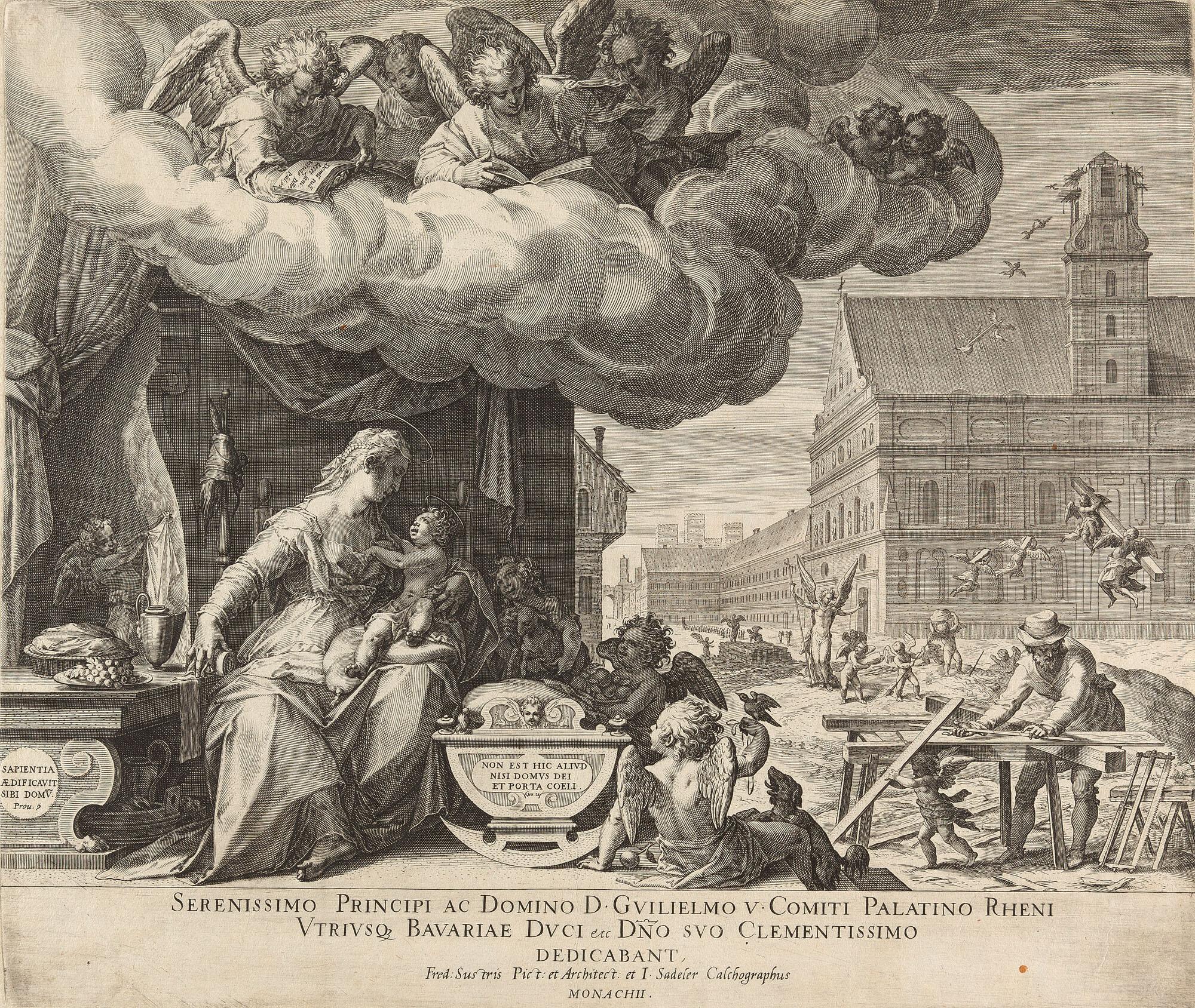 Johannes Sadeler d. Ä. - Die heilige Familie in Ägypten.