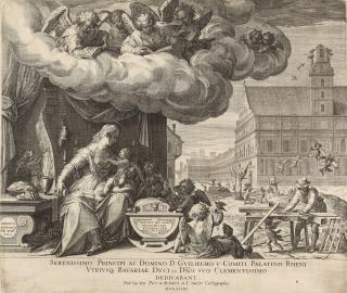 Johannes Sadeler d. Ä. - Die heilige Familie in Ägypten.