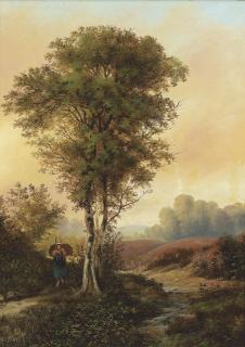 Johannes Warnardus Bilders - On The Riverside Path