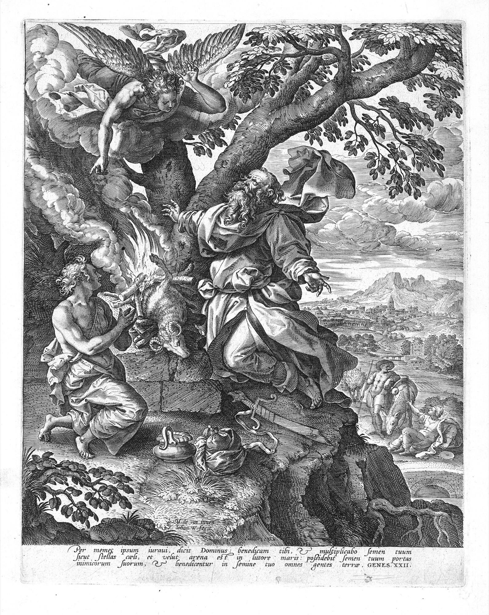 Johannes Wierix - Abrahams Opfer.