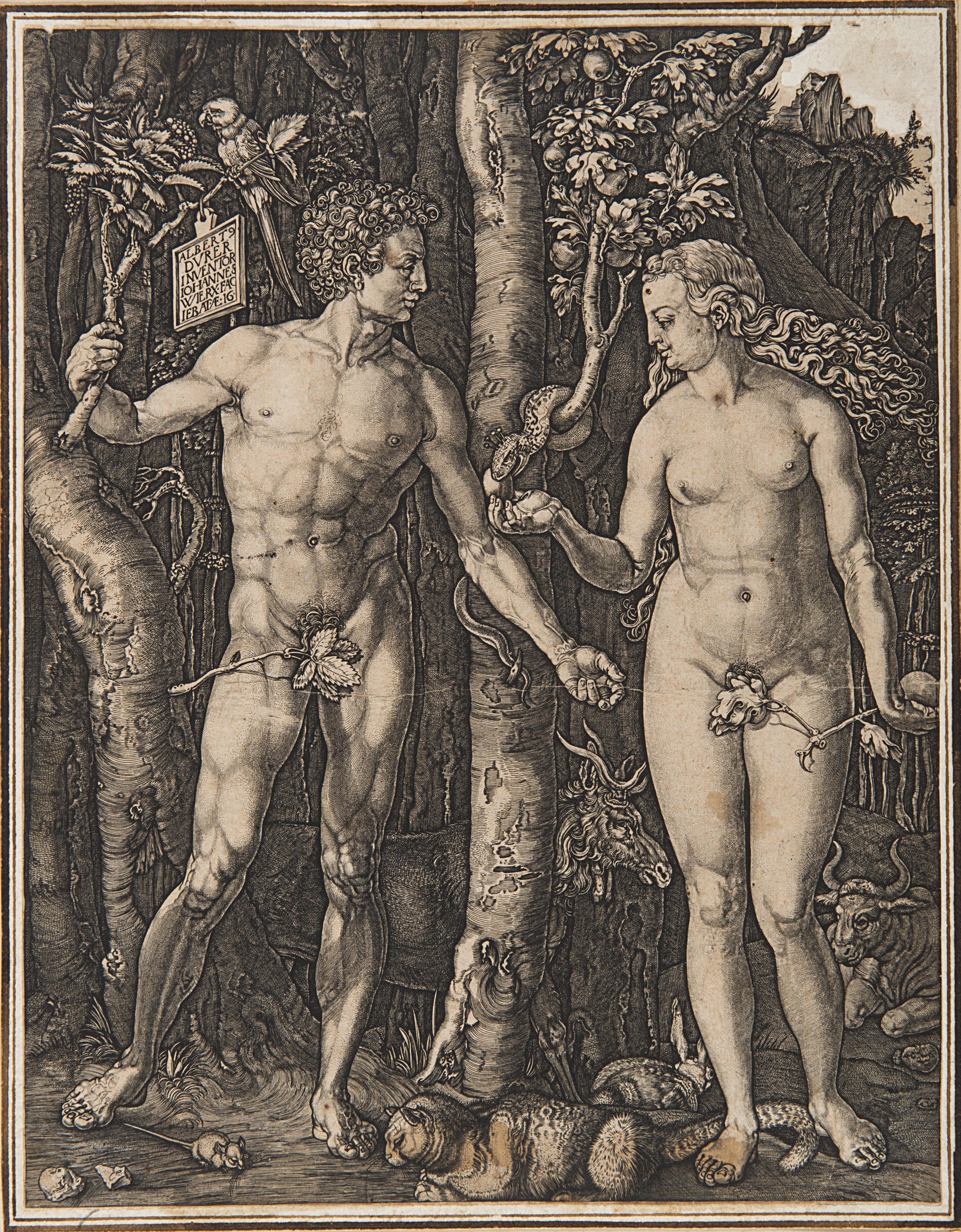 Johannes Wierix - Adam and Eve, after Albrecht Durer