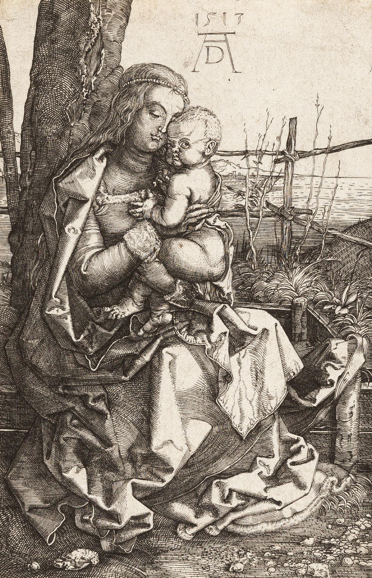 Johannes Wierix - Maria mit dem Kind am Baum